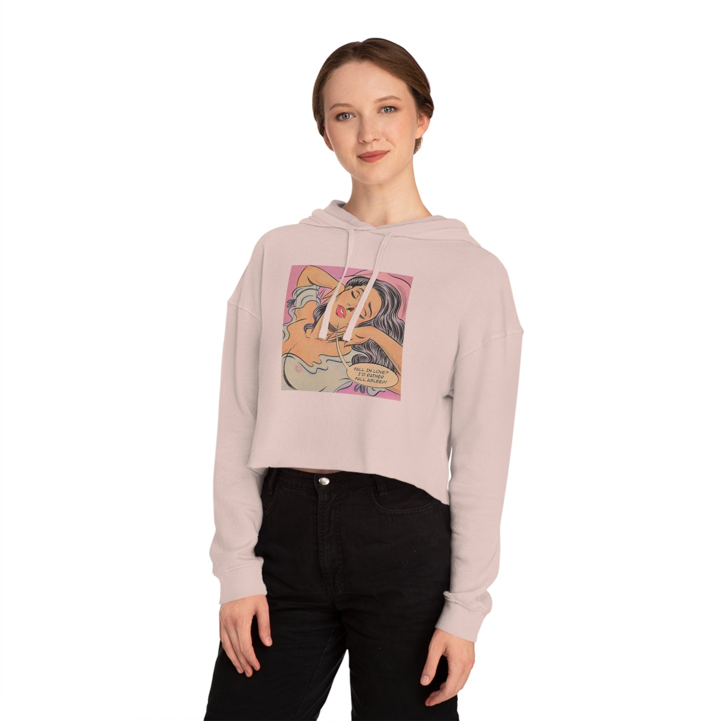 Daydreaming Vibes Crop Hoodie – Fall in Love, or Fall Asleep