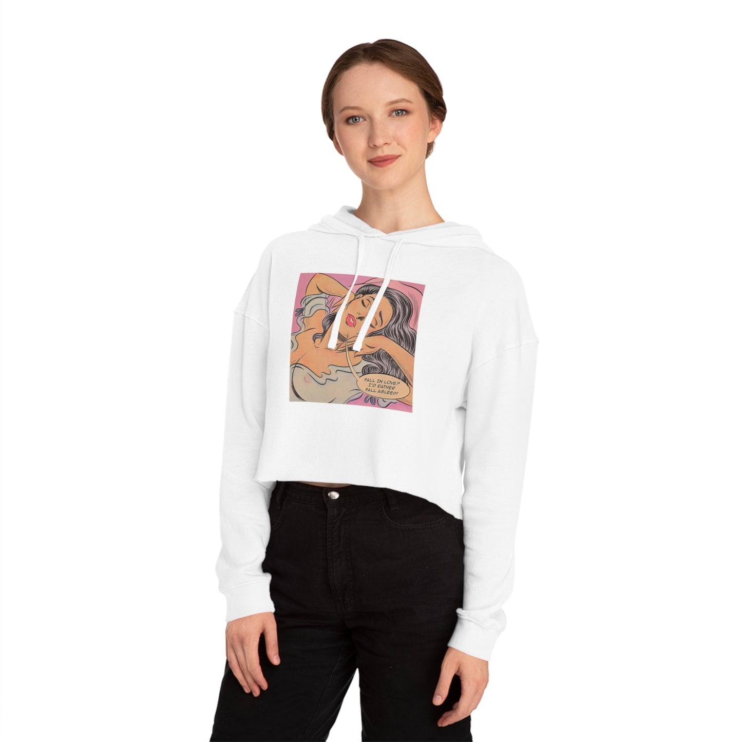 Daydreaming Vibes Crop Hoodie – Fall in Love, or Fall Asleep