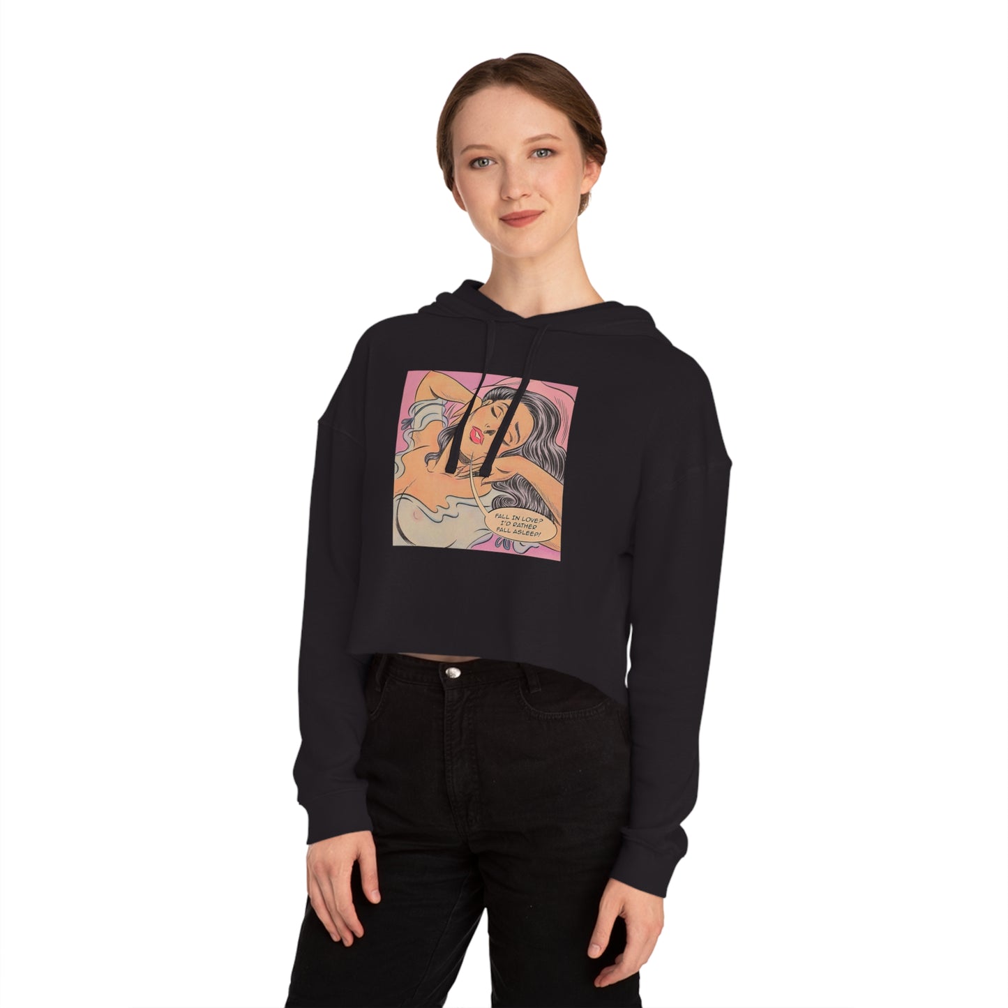 Daydreaming Vibes Crop Hoodie – Fall in Love, or Fall Asleep